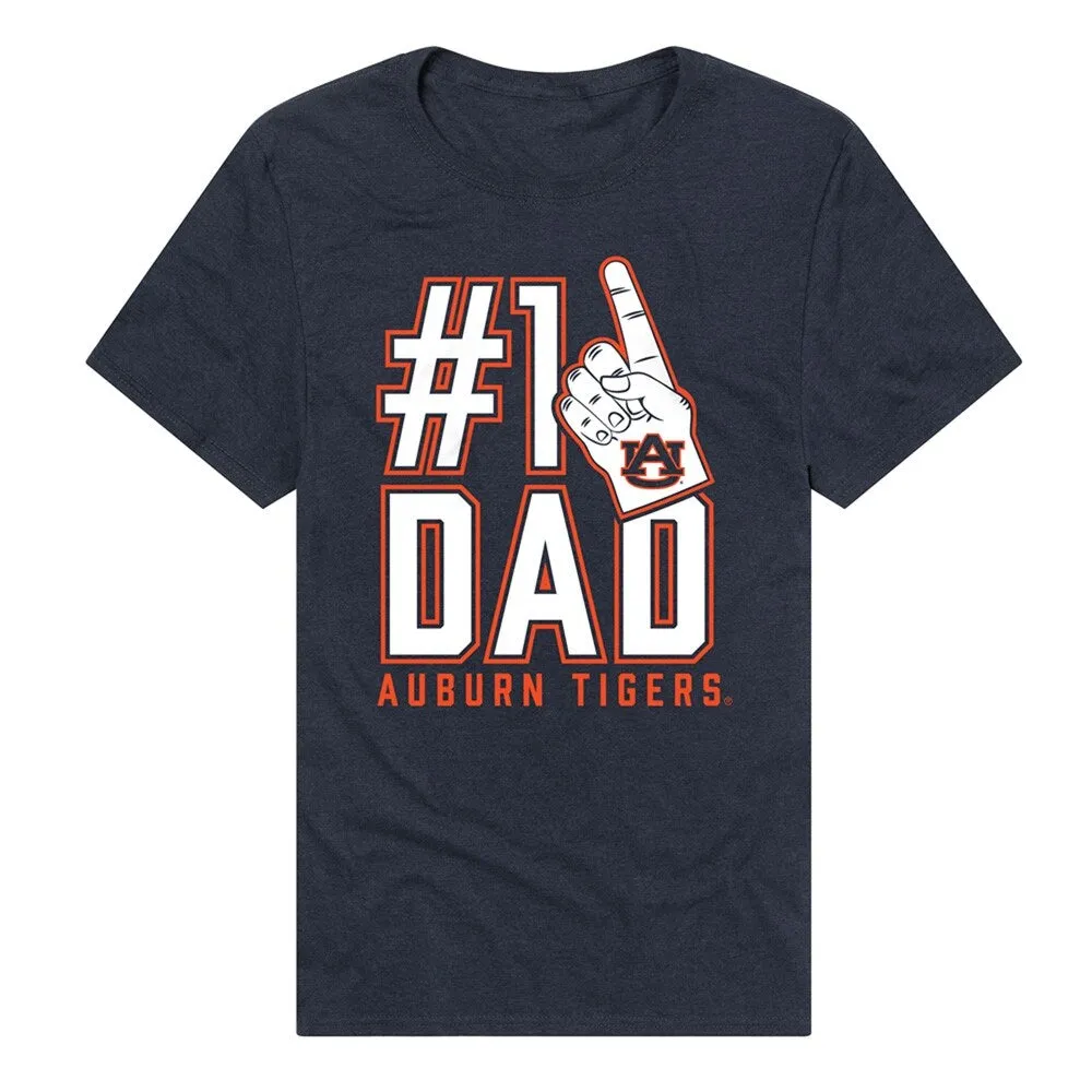 Auburn University Tigers 1 Dad Unisex Adult Heathered Premium T Shirt, Navy sold by Zulily