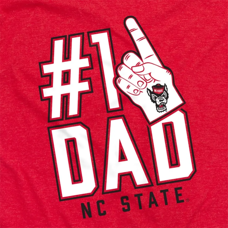 Nc State Wolfpack 1 Dad Unisex Adult Heathered Premium T Shirt, Red sold by Zulily