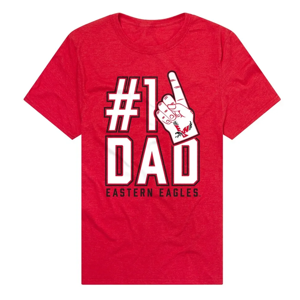 Eastern Washington University Eagles 1 Dad Unisex Adult Heathered Premium T Shirt, Red sold by Zulily product image thumbnail 4