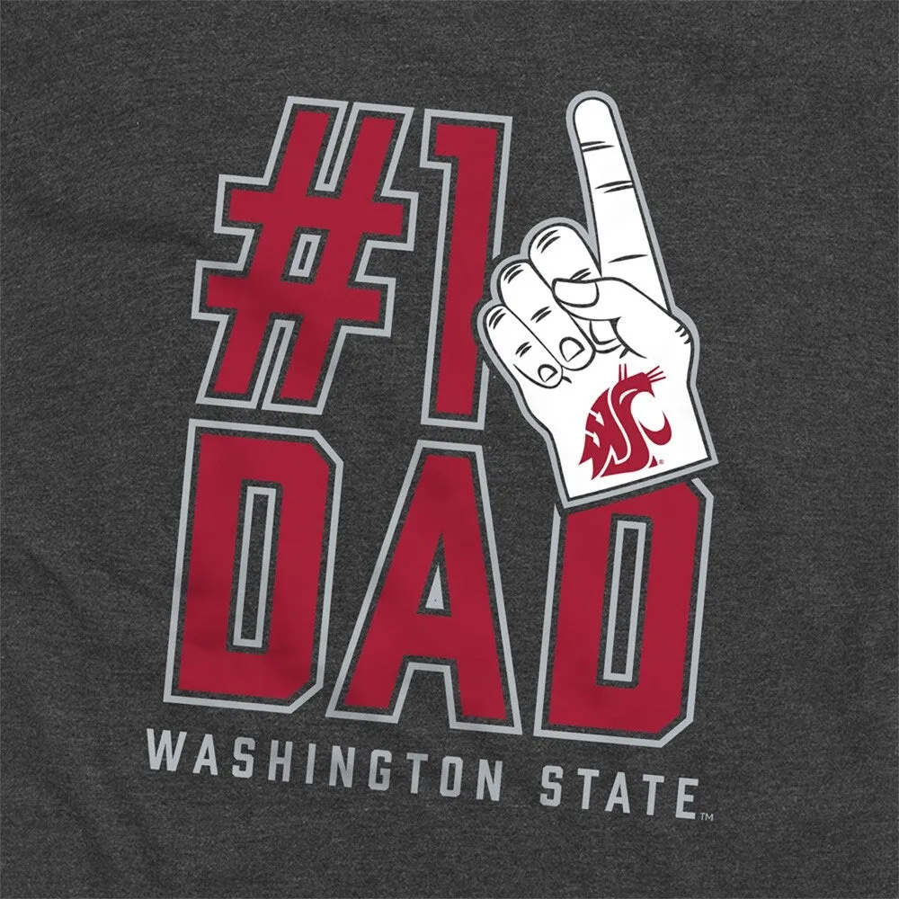Washington State University Cougars 1 Dad Unisex Adult Heathered Premium T Shirt, Charcoal sold by Zulily product image thumbnail 3