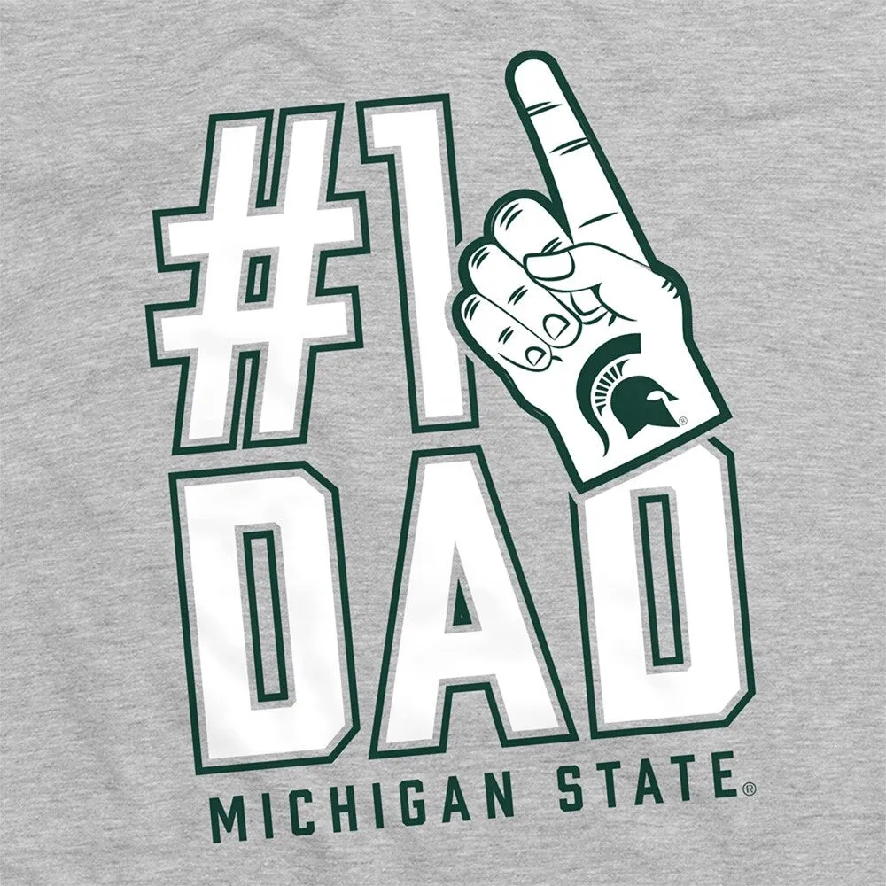Michigan State University Spartans 1 Dad Unisex Adult Heathered Premium T Shirt, Athletic Heather sold by Zulily product image thumbnail 5