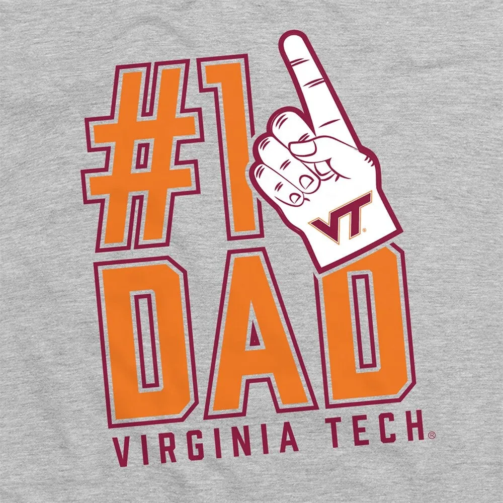 Virginia Tech Hokies 1 Dad Unisex Adult Heathered Premium T Shirt, Athletic Heather sold by Zulily product image thumbnail 4