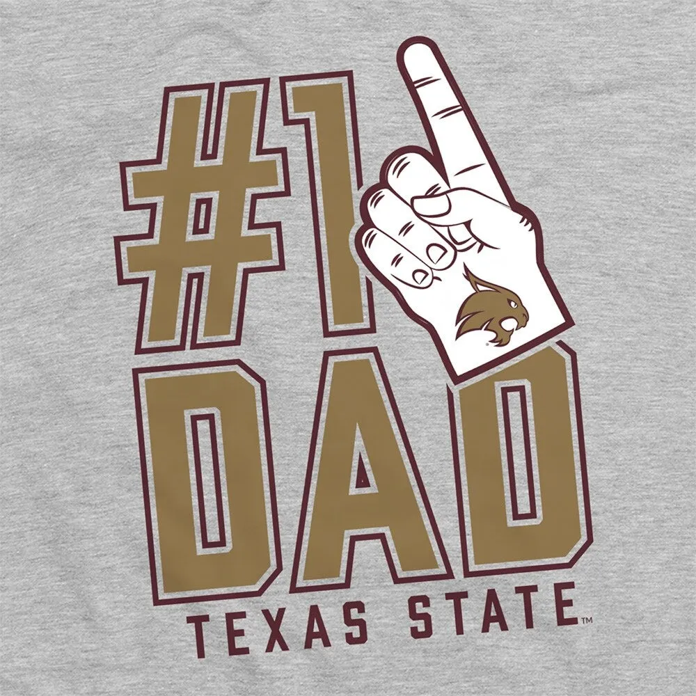 Texas State University Bobcats 1 Dad Unisex Adult Heathered Premium T Shirt, Athletic Heather sold by Zulily product image thumbnail 5