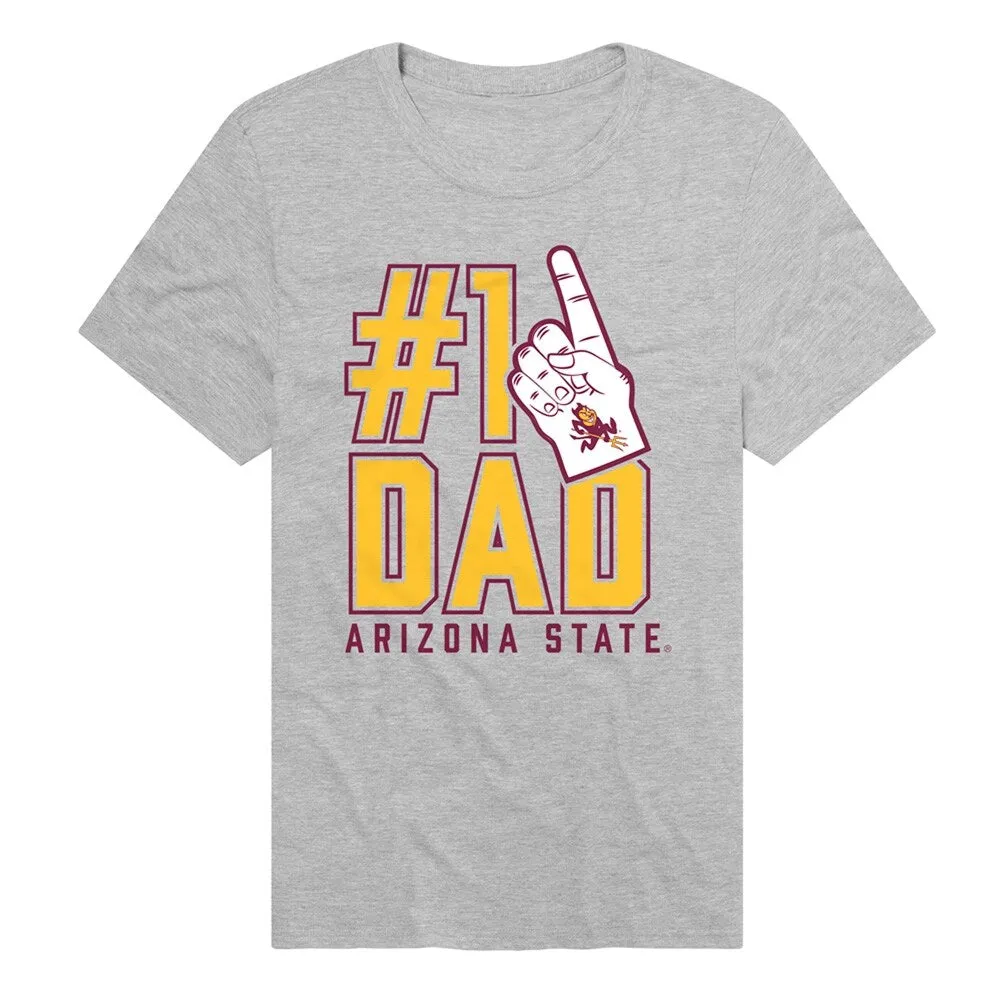 Arizona State University Sun Devils 1 Dad Unisex Adult Heathered Premium T Shirt, Athletic Heather sold by Zulily