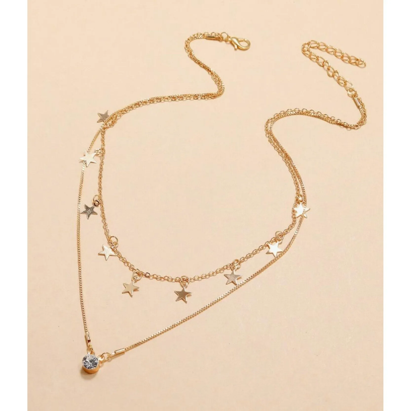 Goldtone Star Solitaire Crystal Layered Necklace - Gold sold by Zulily product image thumbnail 3