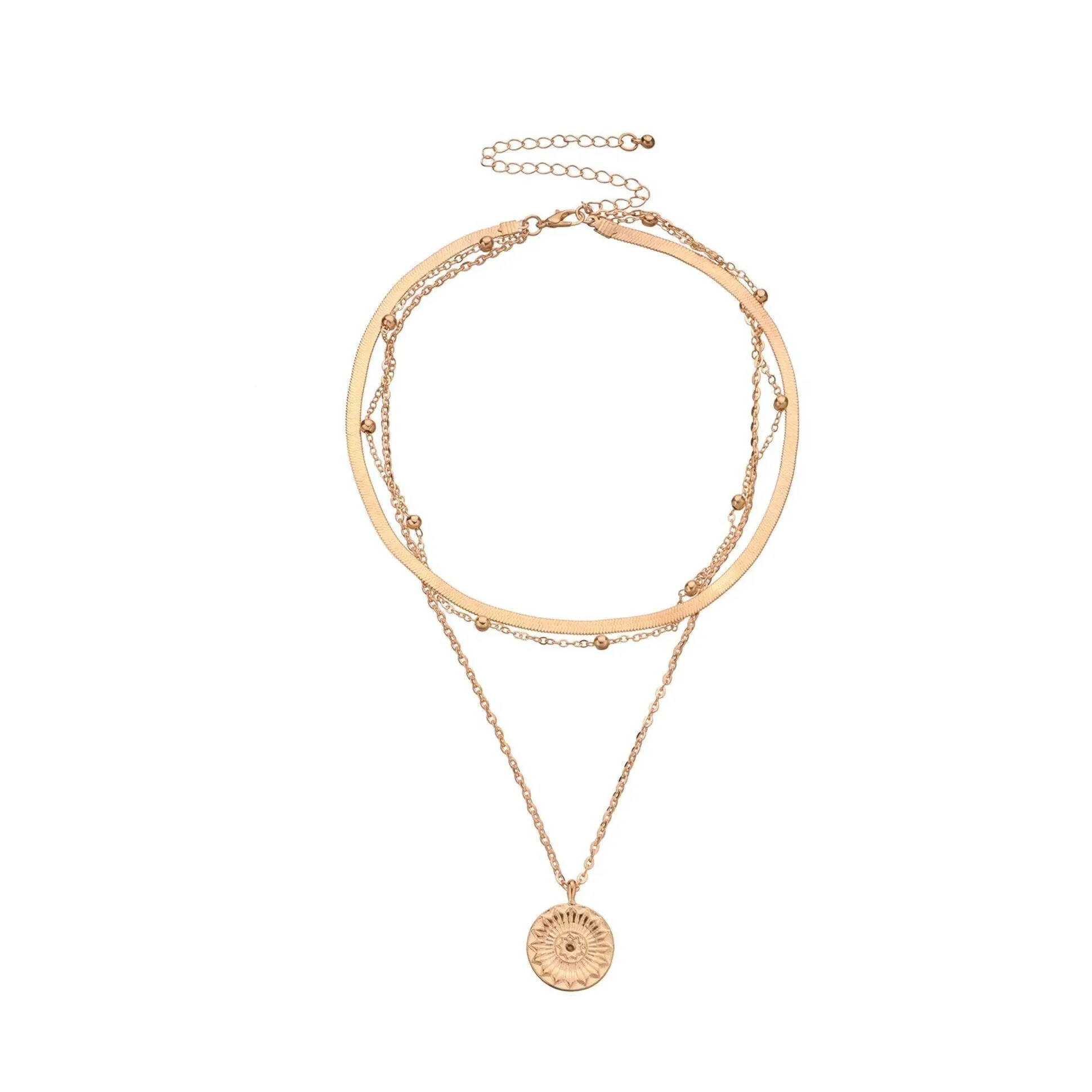 Goldtone Sunflower Layered Pendant Necklace - Gold sold by Zulily product image thumbnail 3