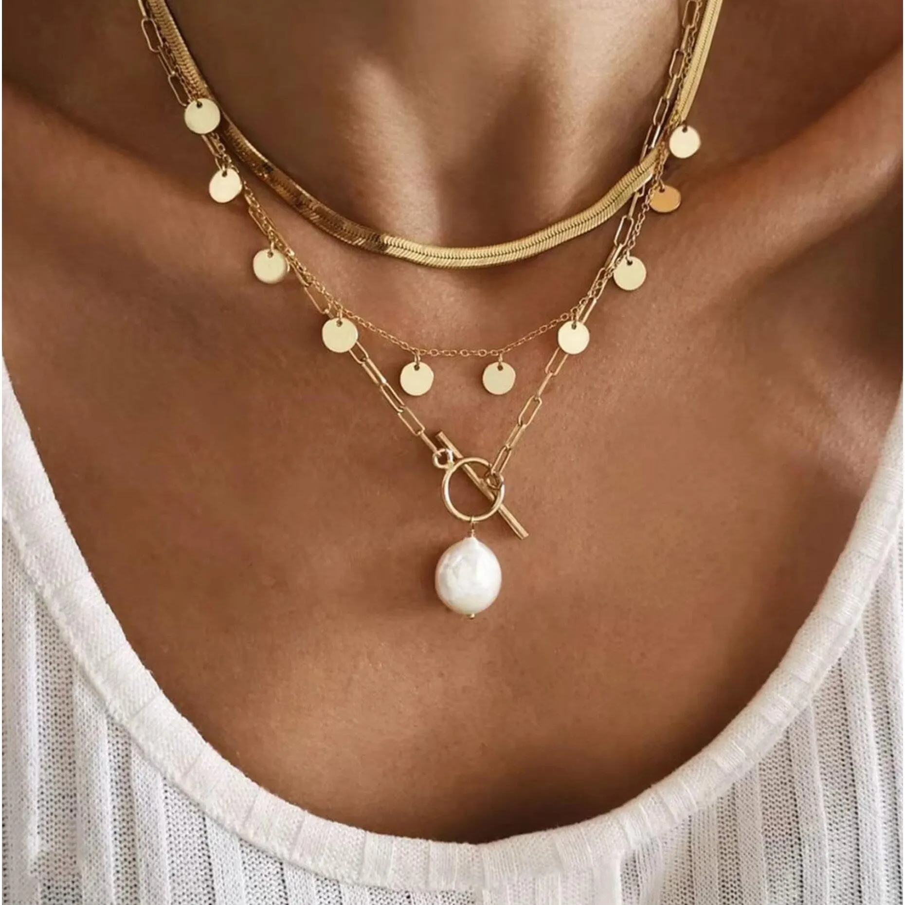 Imitation Pearl Goldtone Layered Necklace - Gold sold by Zulily product image thumbnail 4