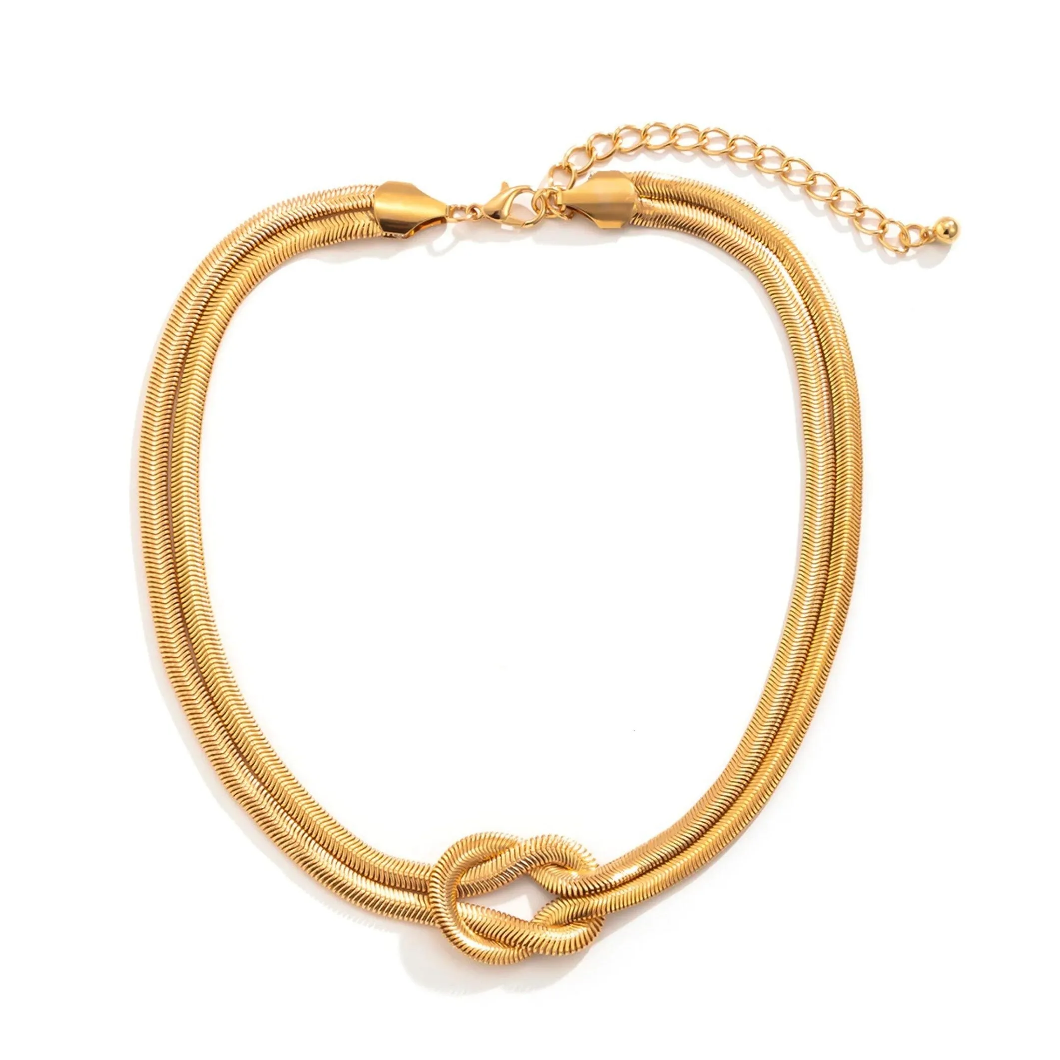 Goldtone Slip Knot Herringbone Necklace - Gold sold by Zulily product image thumbnail 2