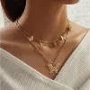 Goldtone Layered Butterflies Necklace - Gold sold by Zulily