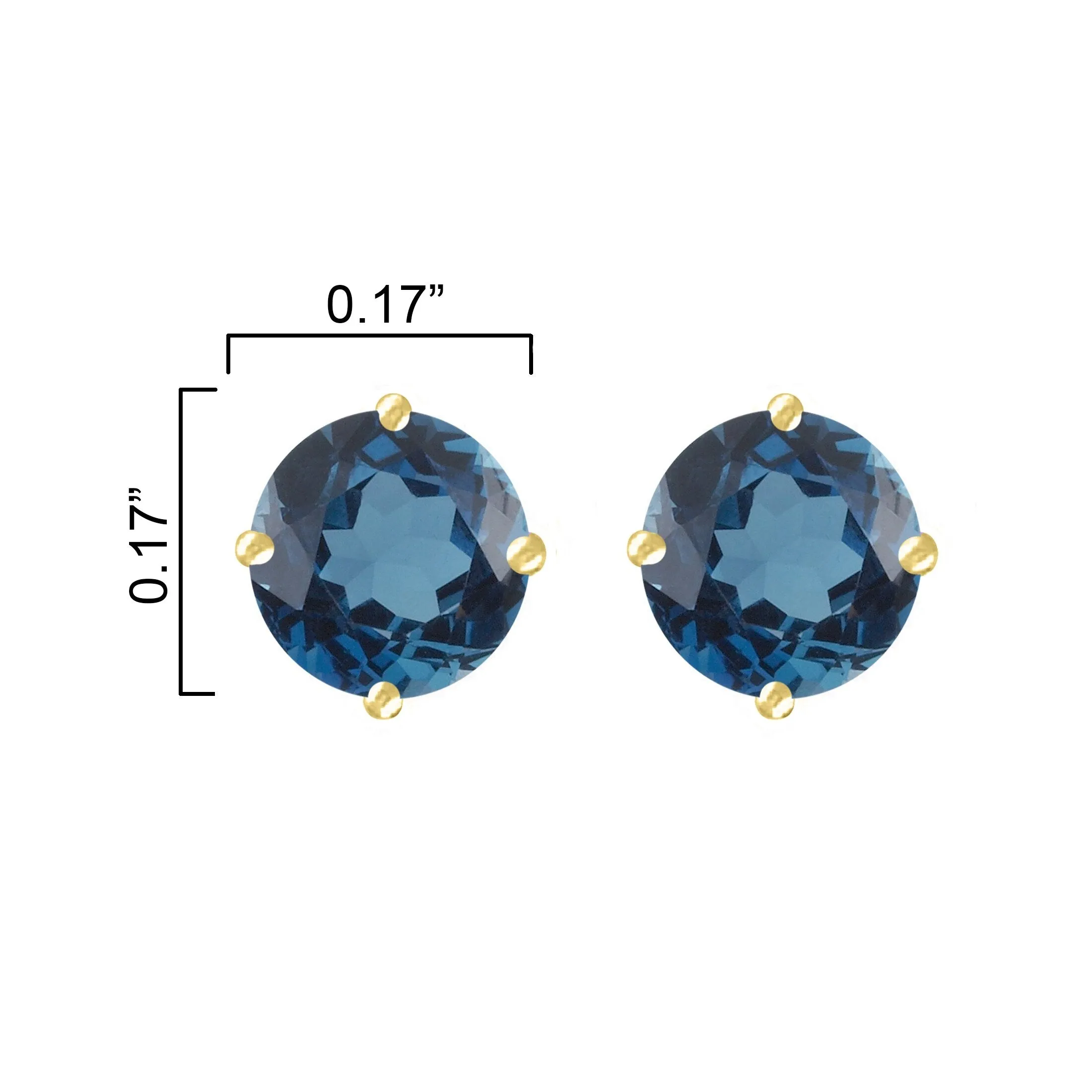 Gold over Sterling Silver with Natural London Blue Topaz Stud Earring sold by Zulily product image thumbnail 3