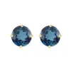 Gold over Sterling Silver with Natural London Blue Topaz Stud Earring sold by Zulily