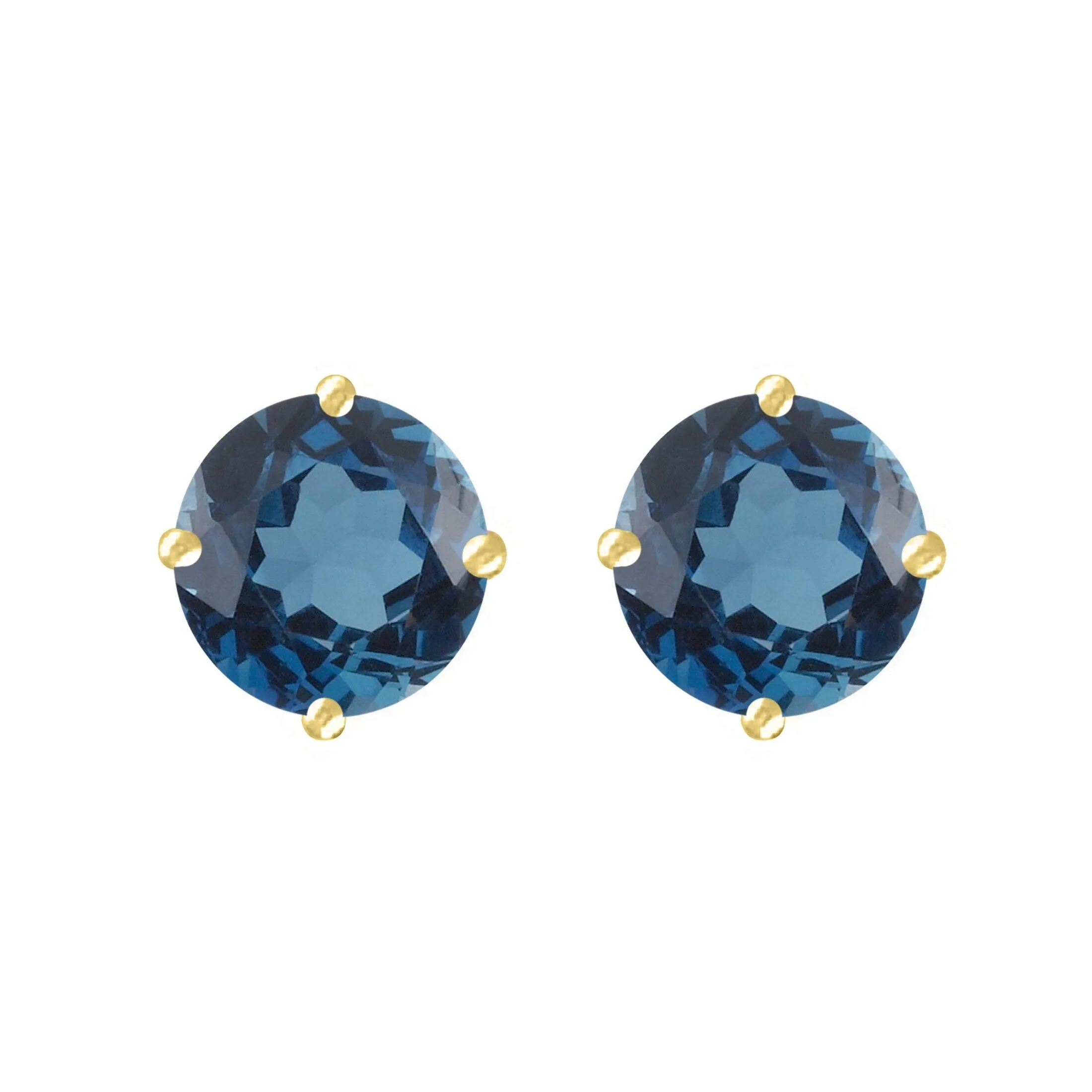 Gold over Sterling Silver with Natural London Blue Topaz Stud Earring sold by Zulily product image thumbnail 2