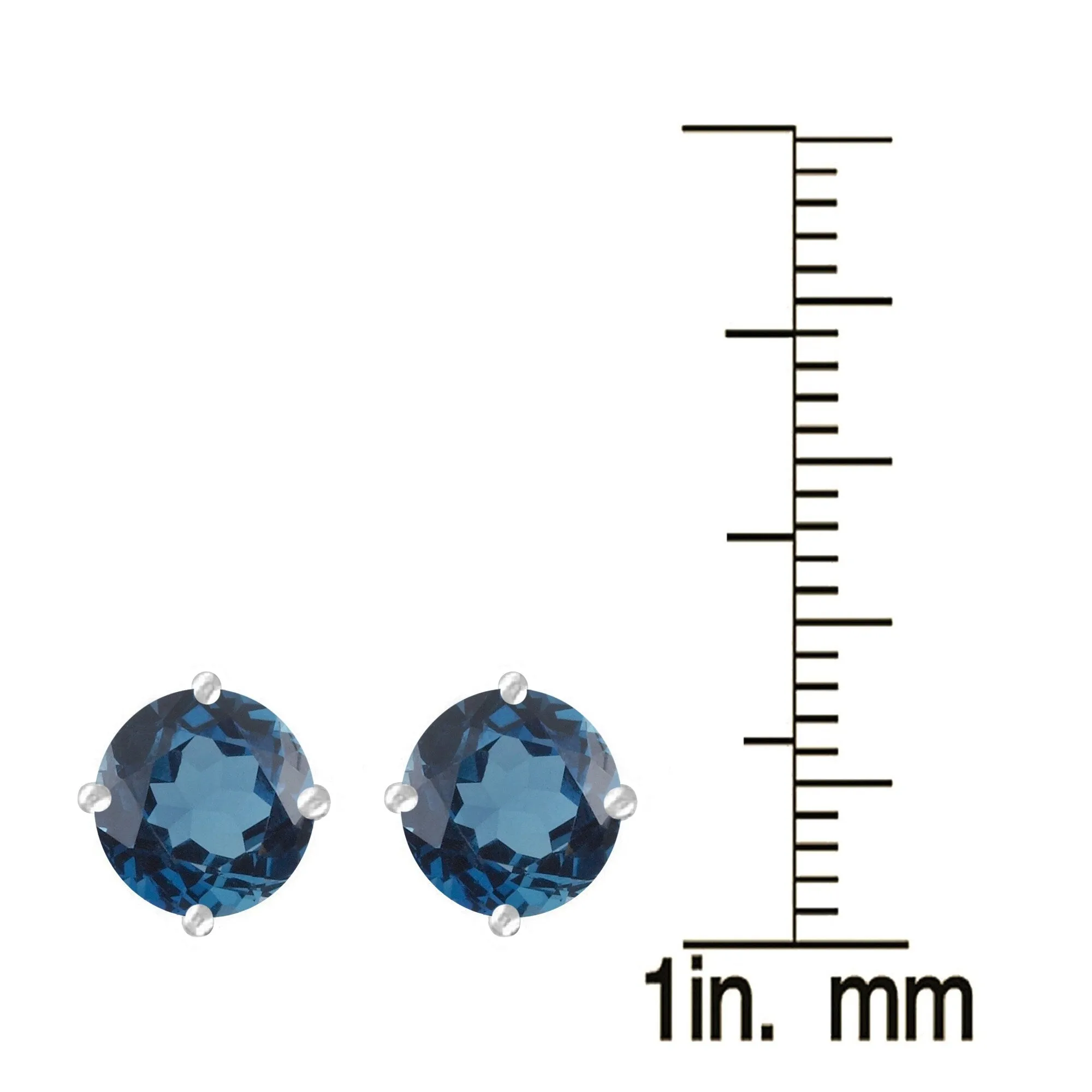 Sterling Silver with Natural London Blue Topaz Stud Earring sold by Zulily product image thumbnail 3
