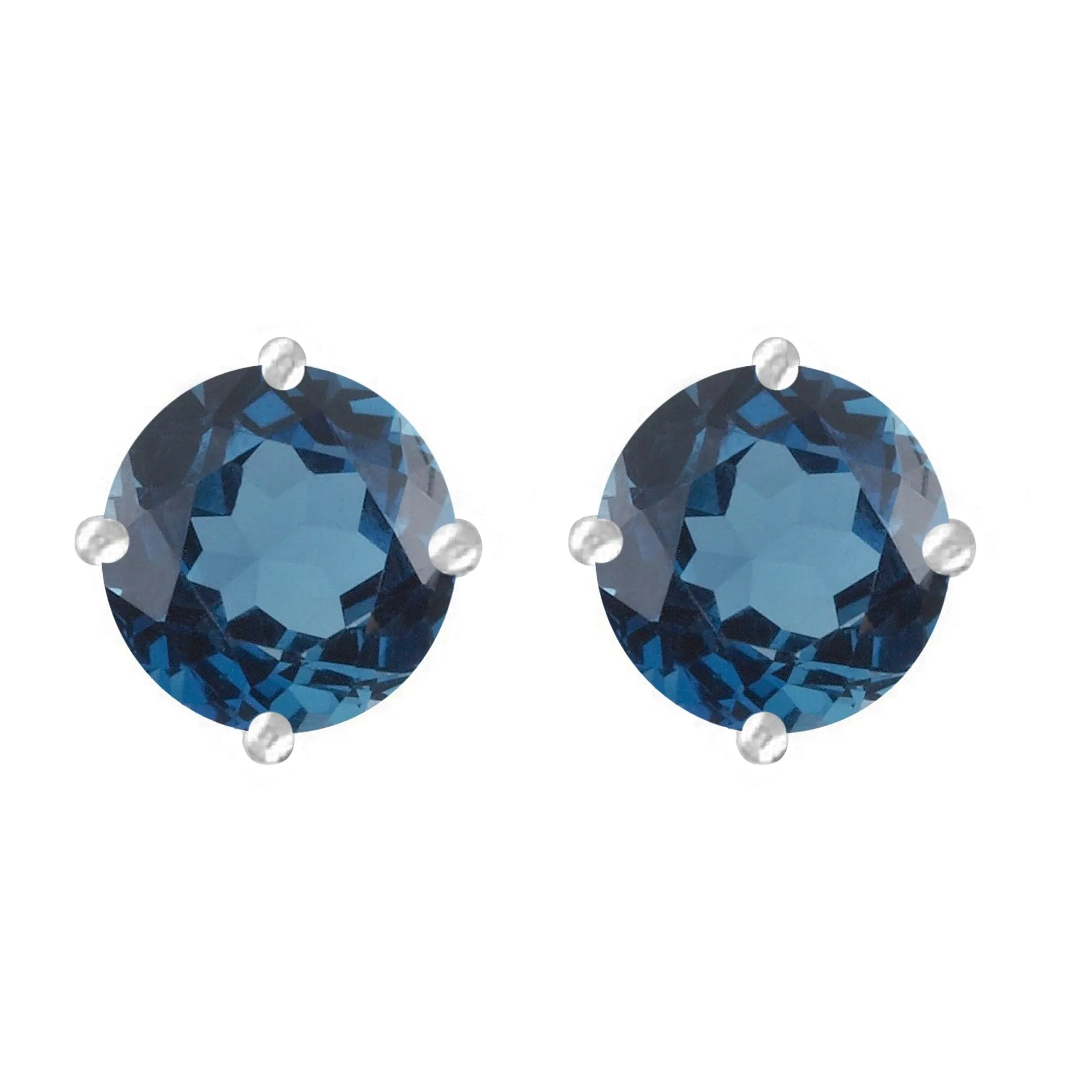 Sterling Silver with Natural London Blue Topaz Stud Earring sold by Zulily