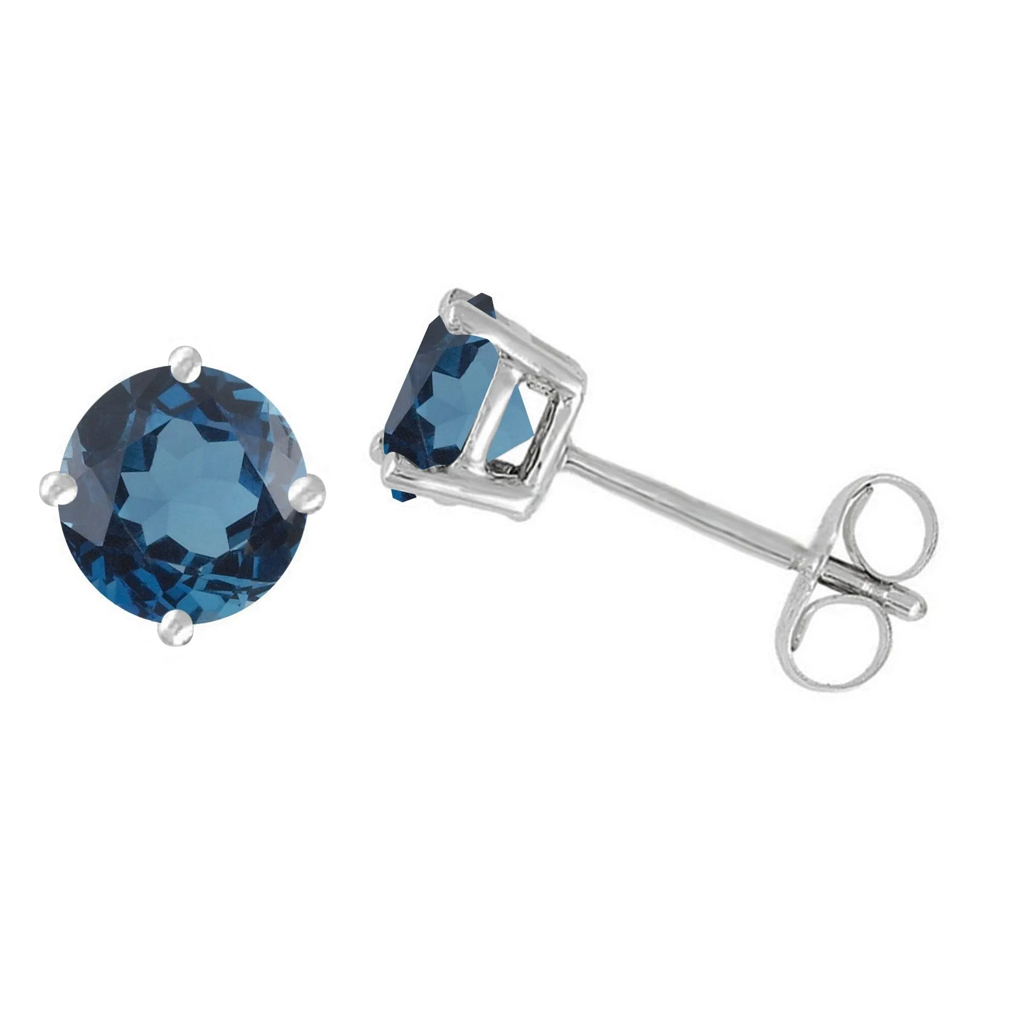 Sterling Silver with Natural London Blue Topaz Stud Earring sold by Zulily product image thumbnail 2