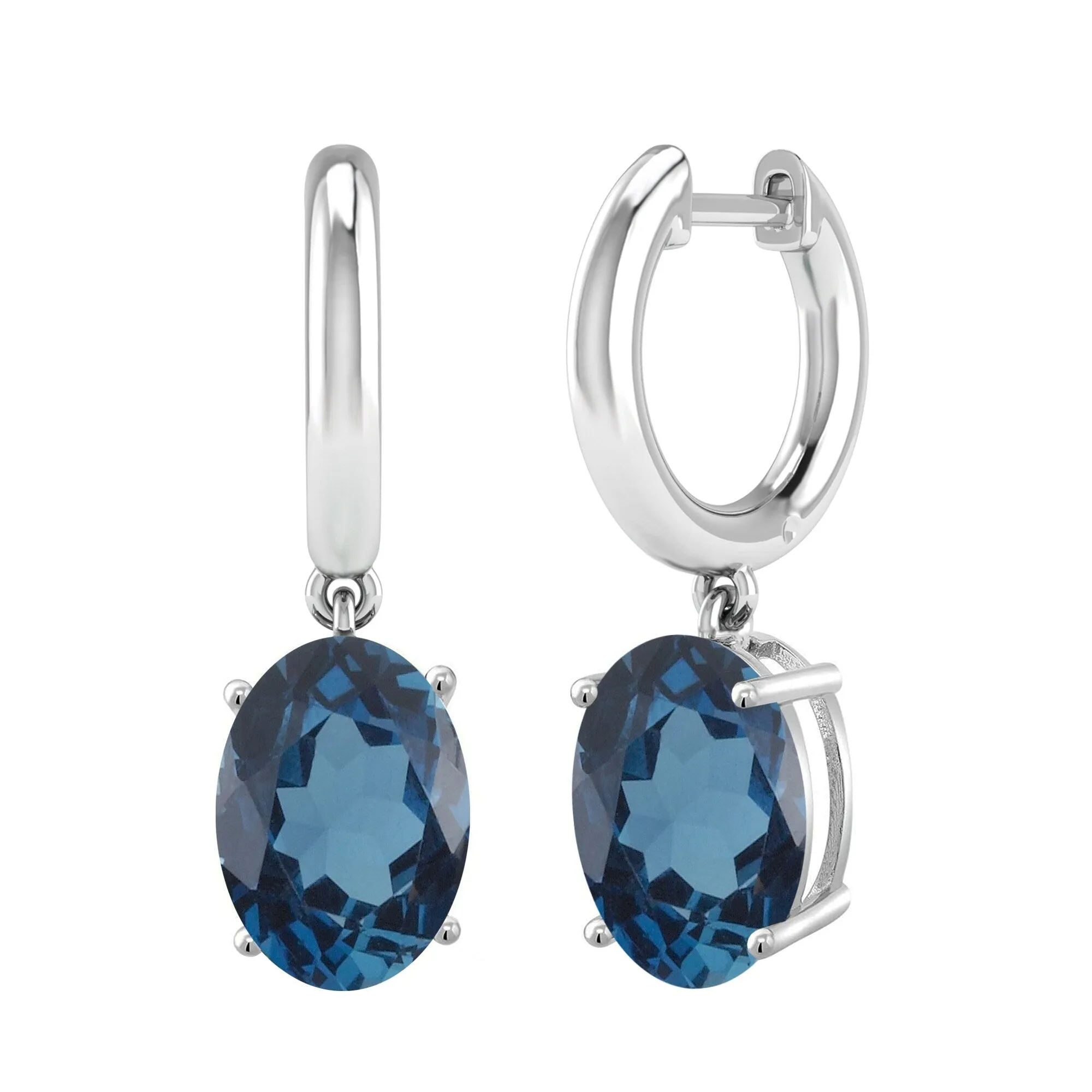 Sterling Silver with Natural London Blue Topaz Dangle Earrings sold by Zulily product image thumbnail 2