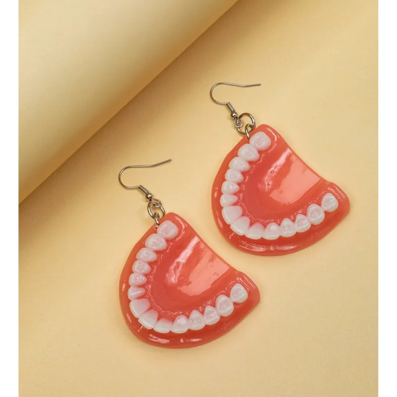 Denture Teeth Drop Earrings made by Zulily