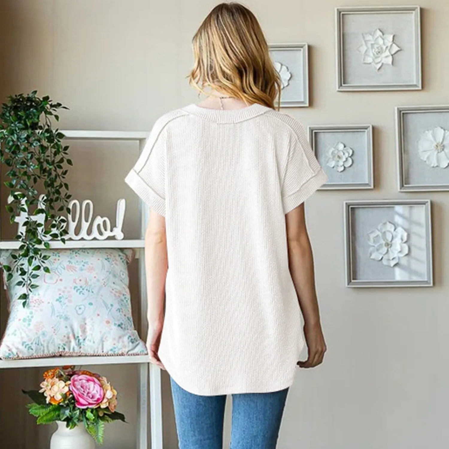 White V-Neck Short-Sleeve T-Shirt sold by Zulily product image thumbnail 2