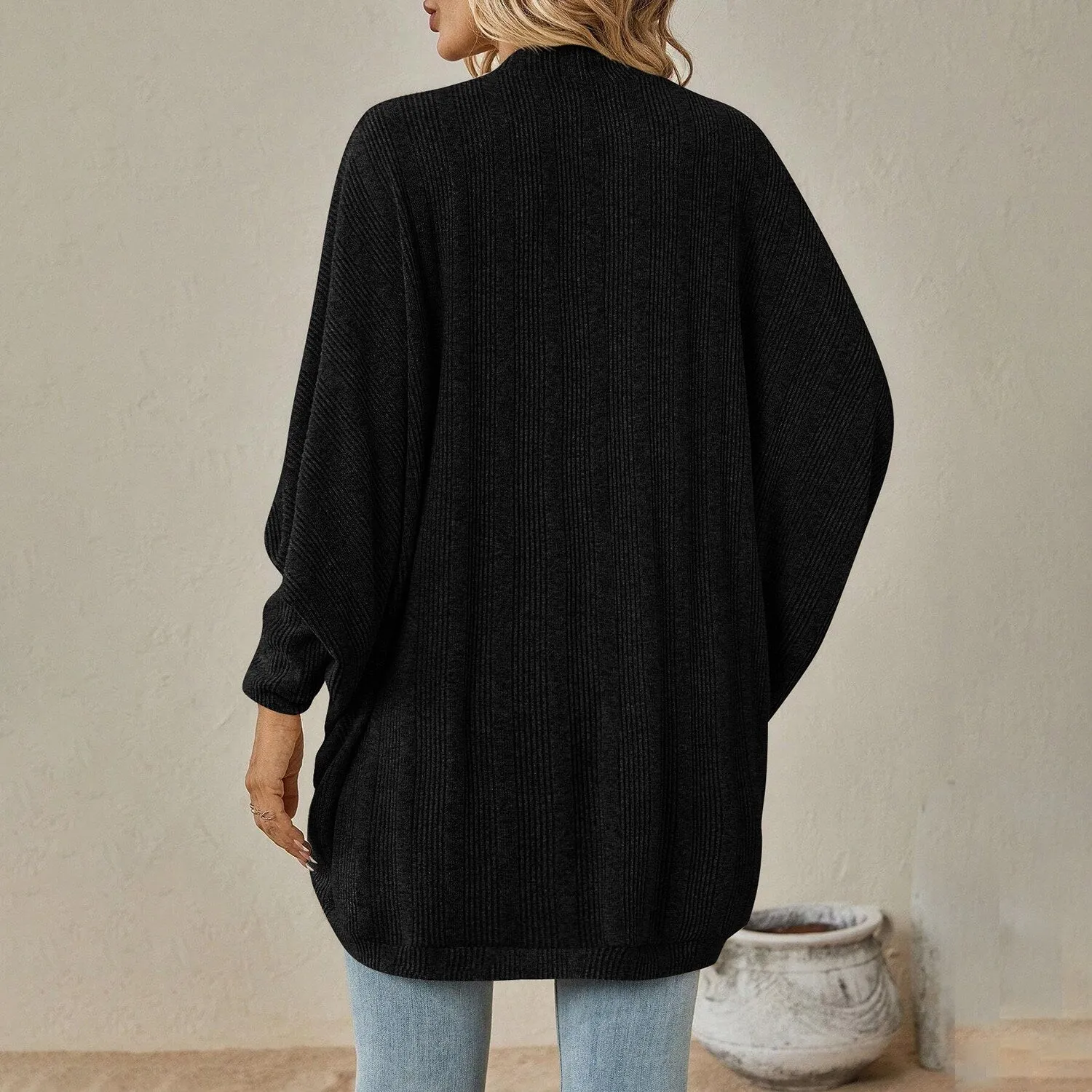 Black Dolman Sleeve Cardigan sold by Zulily product image thumbnail 2