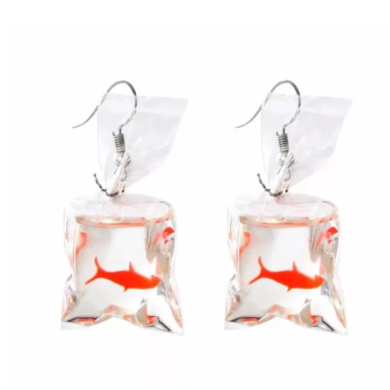 Goldfish In Bag Drop Earrings sold by Zulily