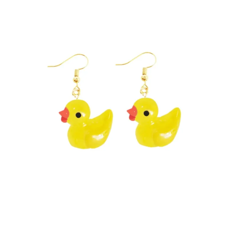 Yellow Rubber Duck Drop Earrings made by Zulily