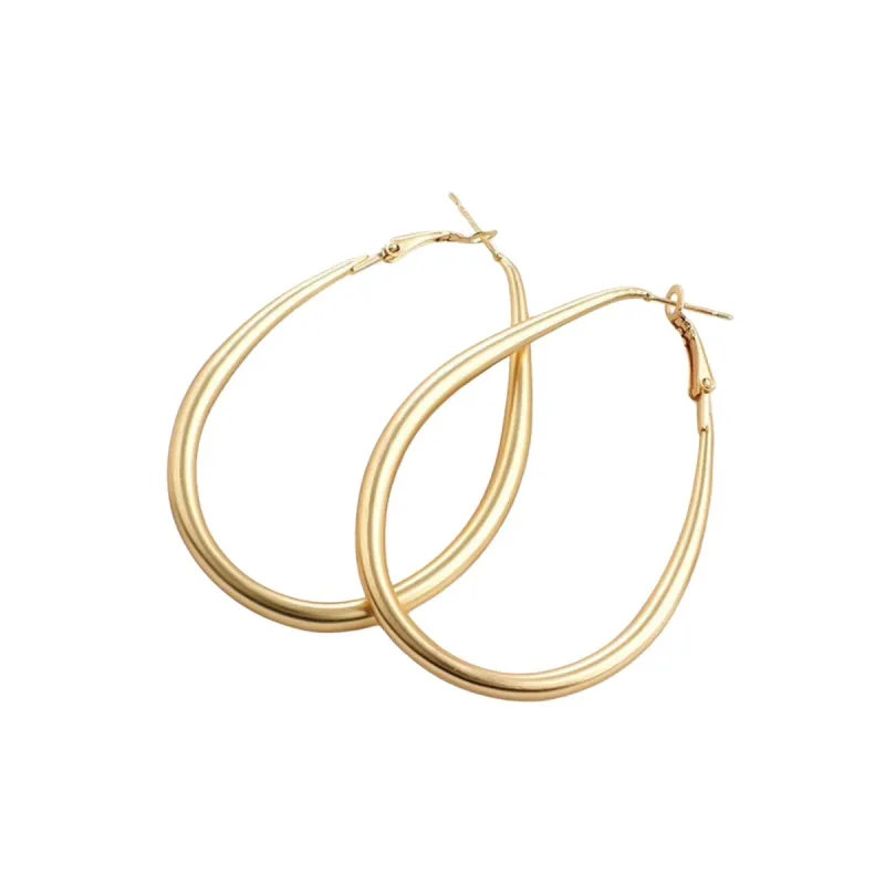 Goldtone Oval Hoop Earrings sold by Zulily