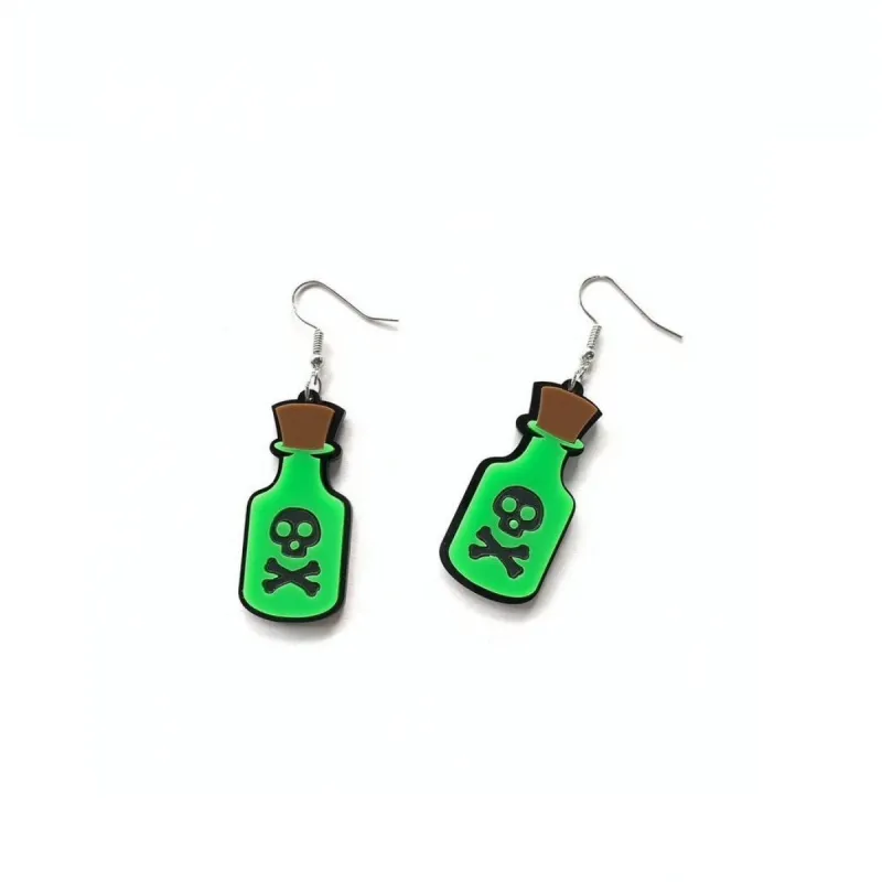 Green Poison Bottle Drop Earrings sold by Zulily