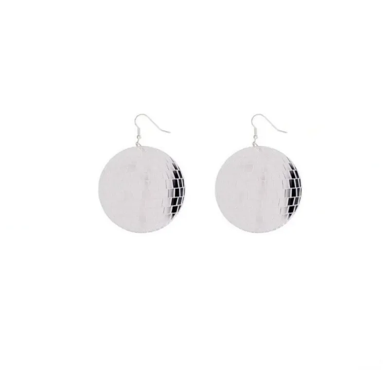 Silvertone Disco Ball Drop Earrings sold by Zulily