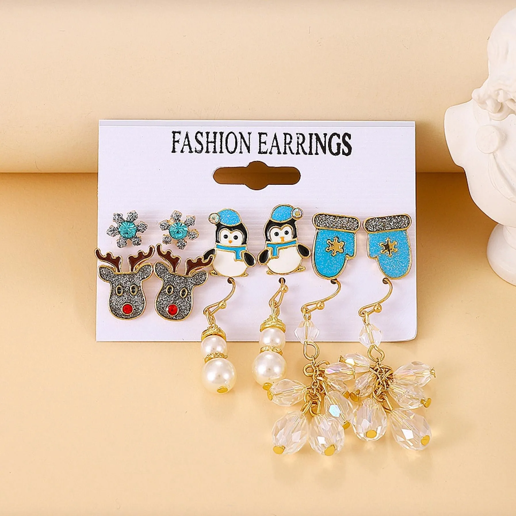 Goldtone Winter Themed Set Of 6 Earrings sold by Zulily product image thumbnail 2