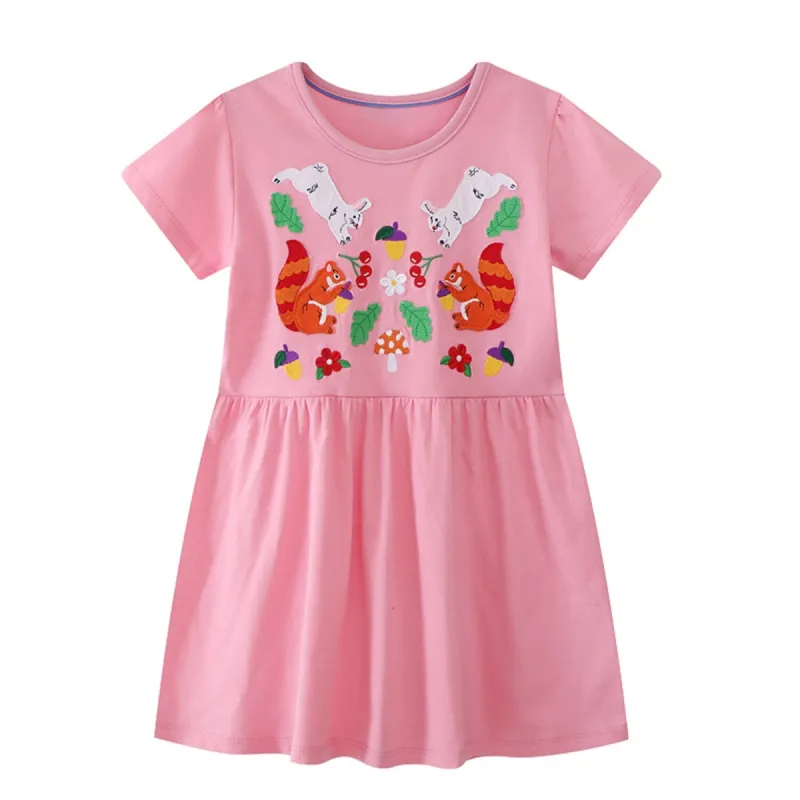 Pink Bunny Squirrel Short-Sleeve Dress sold by Zulily