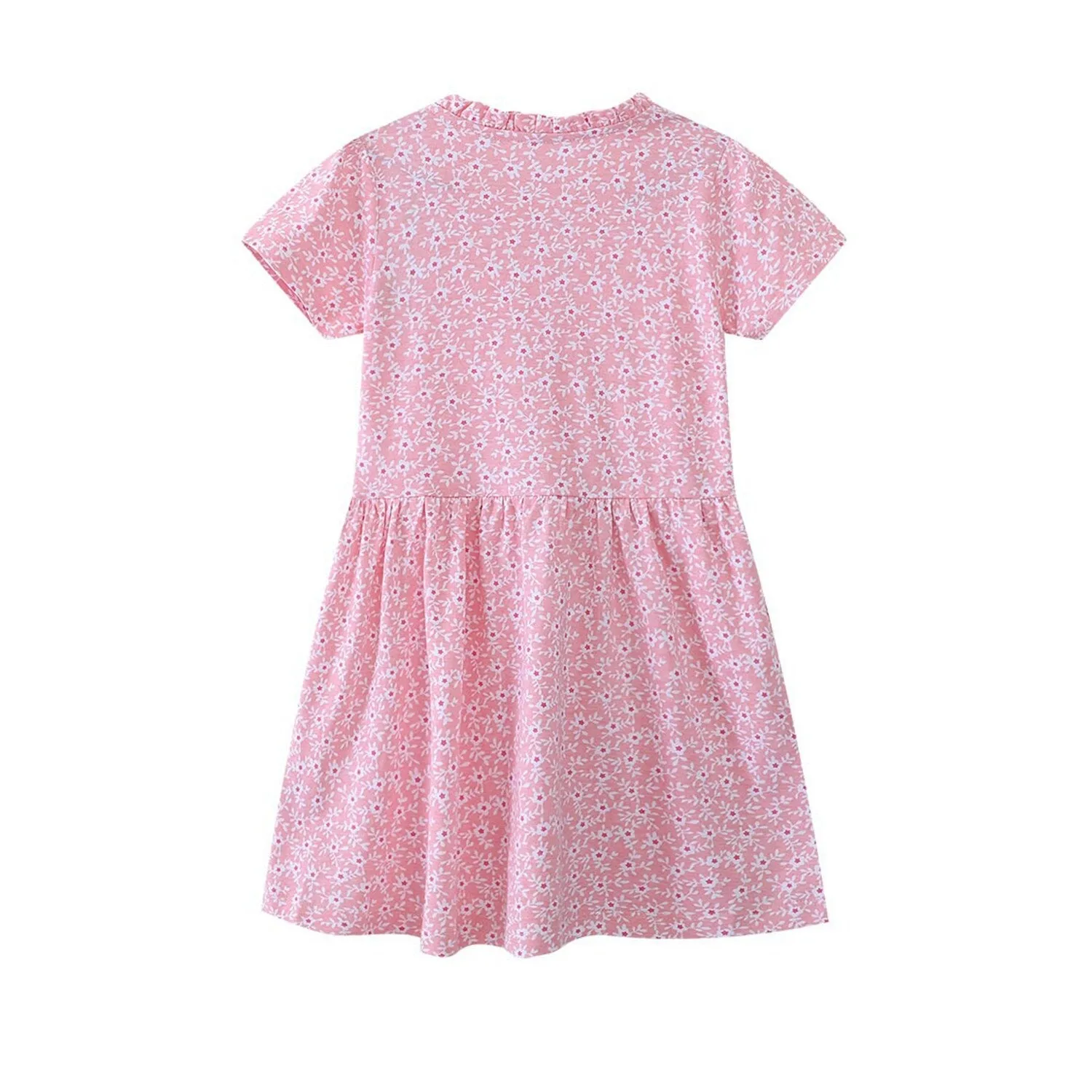 Pink Floral Buttoned Short-Sleeve Dress sold by Zulily product image thumbnail 2
