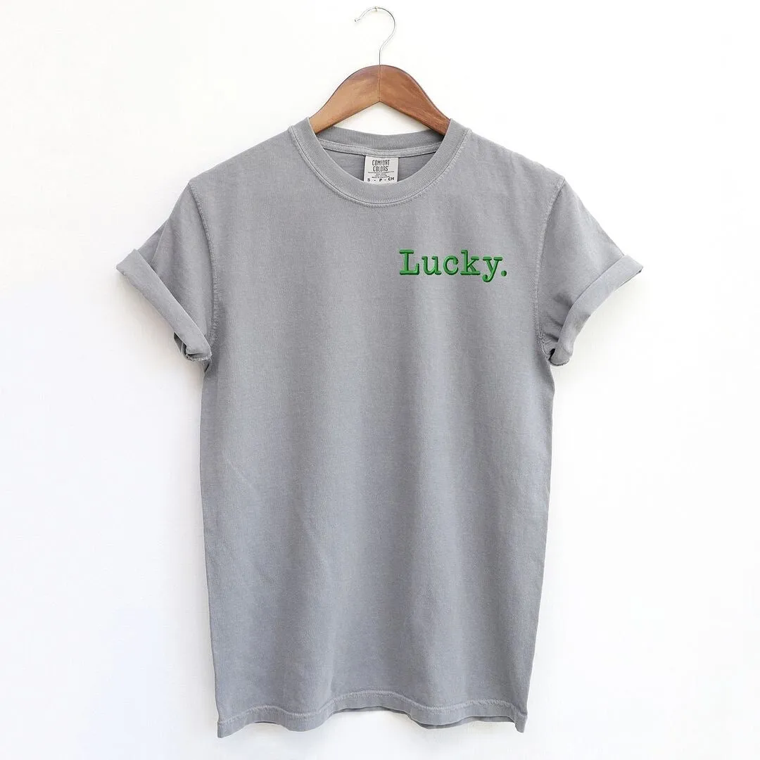 Embroidered Lucky Typewriter Garment Dyed Tee sold by Zulily product image thumbnail 2