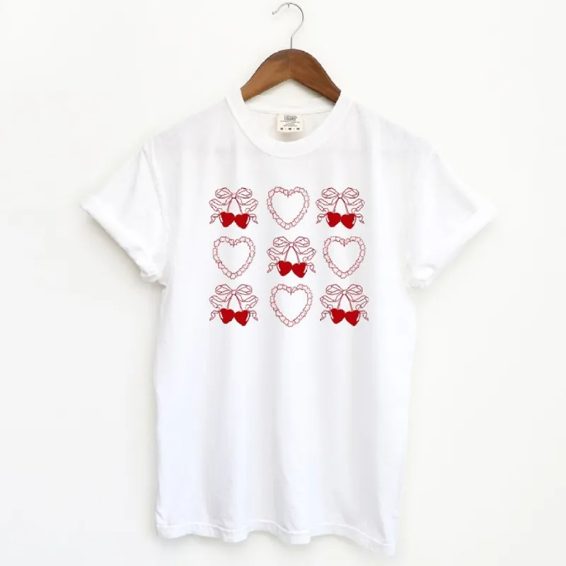 Ruffle Heart Coquette Chart Garment Dyed Tee sold by Zulily