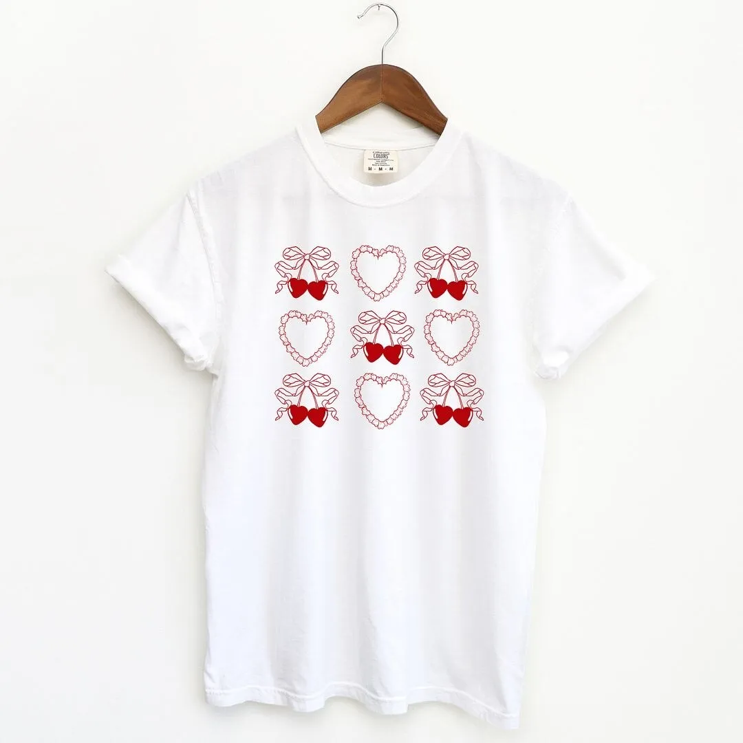 Ruffle Heart Coquette Chart Garment Dyed Tee sold by Zulily
