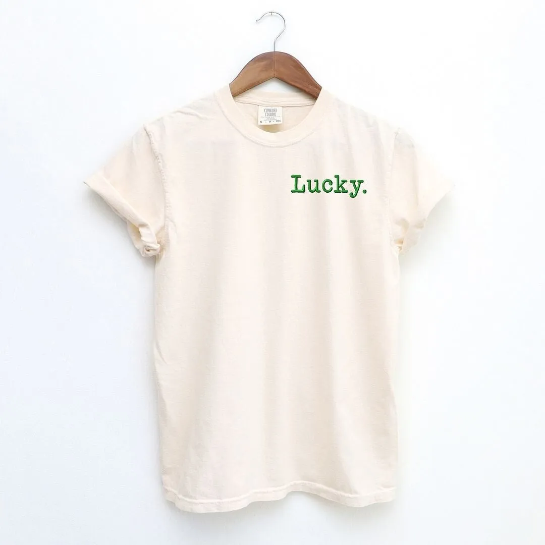 Embroidered Lucky Typewriter Garment Dyed Tee sold by Zulily product image thumbnail 2