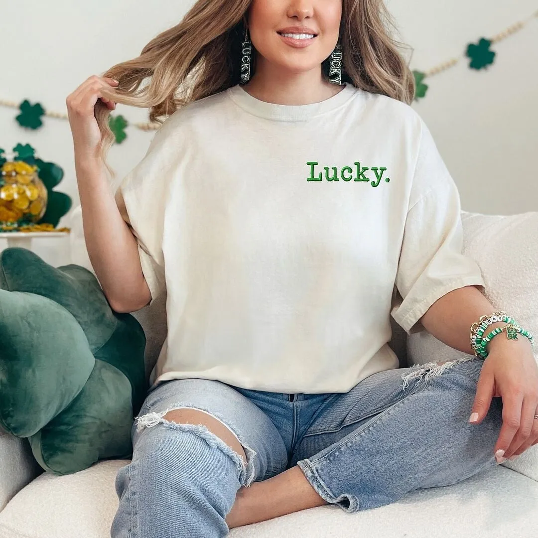 Embroidered Lucky Typewriter Garment Dyed Tee sold by Zulily product image thumbnail 3