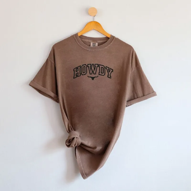 Embroidered Howdy Bull Varsity Garment Dyed Tee sold by Zulily