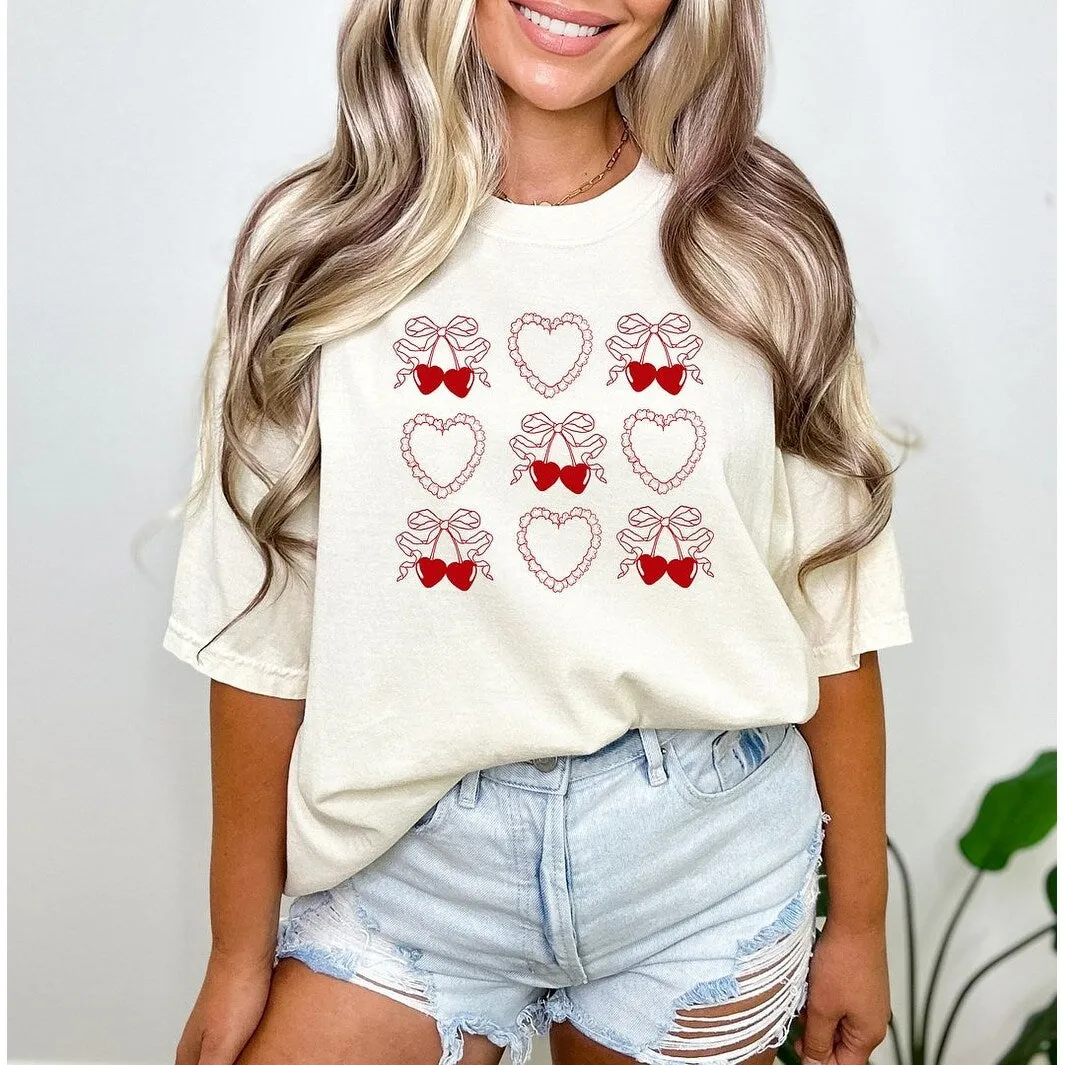 Ruffle Heart Coquette Chart Garment Dyed Tee sold by Zulily product image thumbnail 2