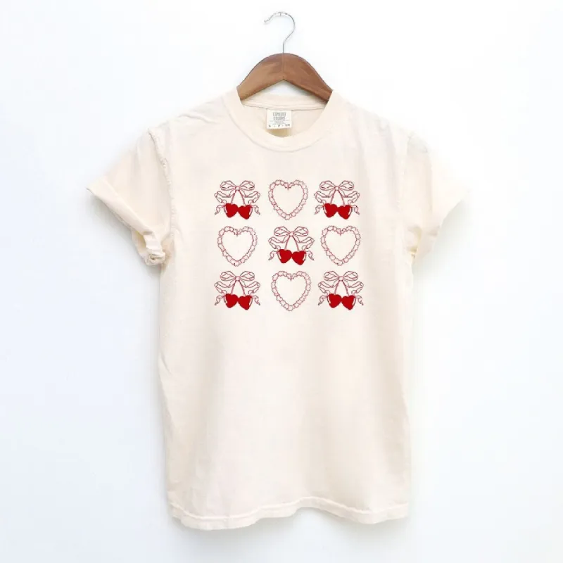 Ruffle Heart Coquette Chart Garment Dyed Tee sold by Zulily