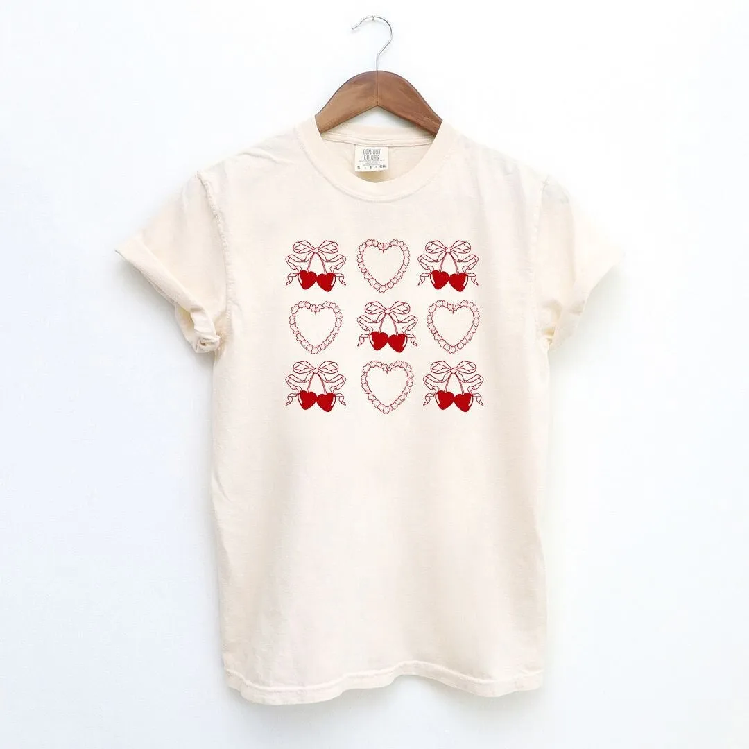 Ruffle Heart Coquette Chart Garment Dyed Tee sold by Zulily