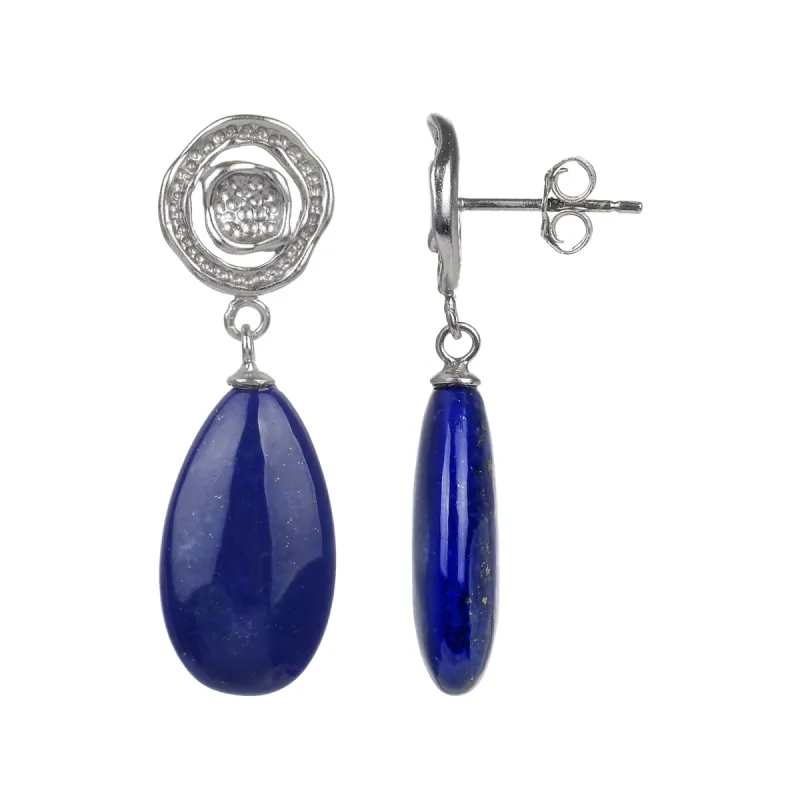 Sterling Silver with Lapis Dangle Earrings sold by Zulily