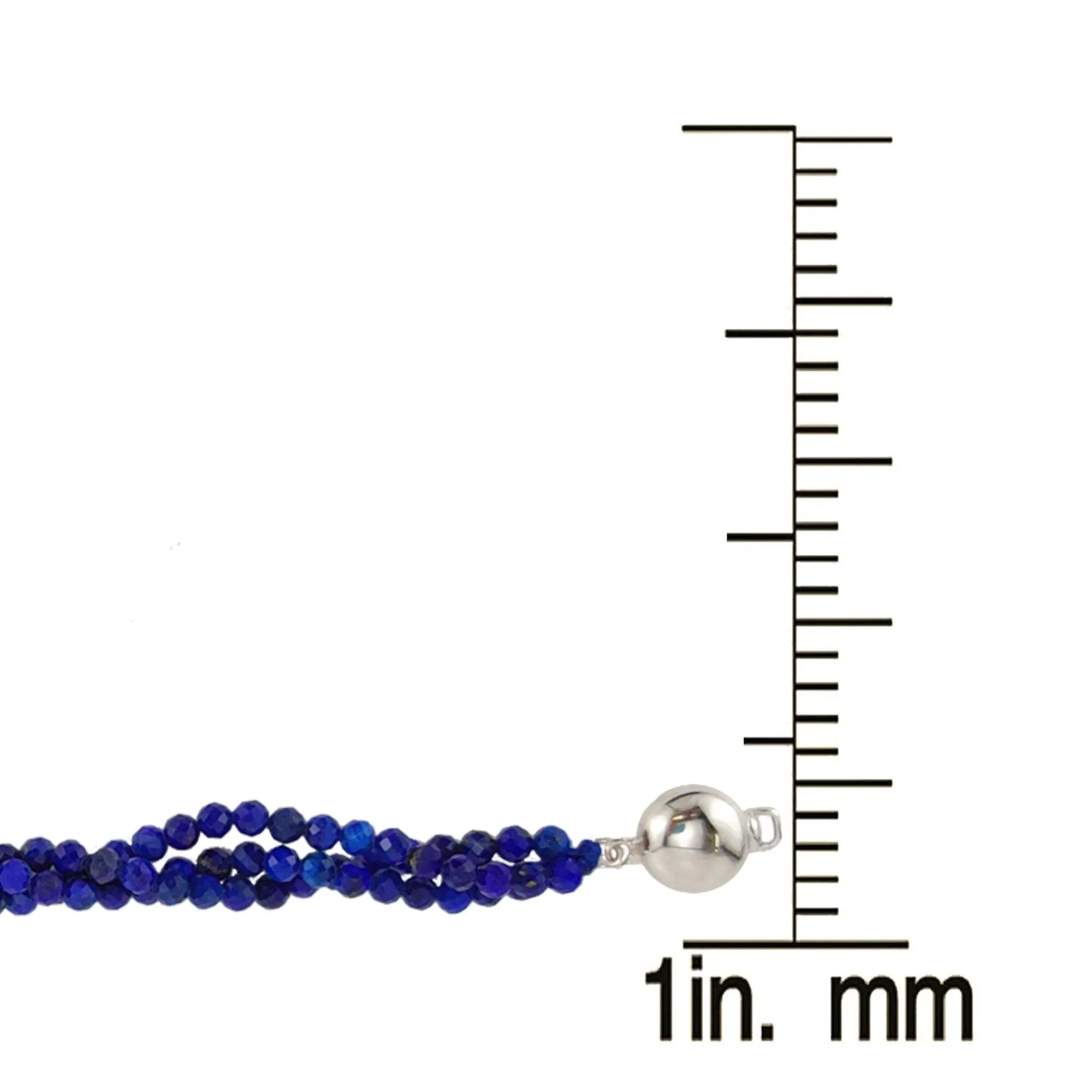 Sterling Silver with Lapis Lazuli Three Row Beaded Bracelet-7.25" sold by Zulily product image thumbnail 3