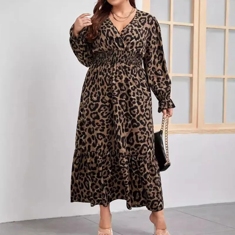 Brown Leopard Wrap Plus Size Dress sold by Zulily
