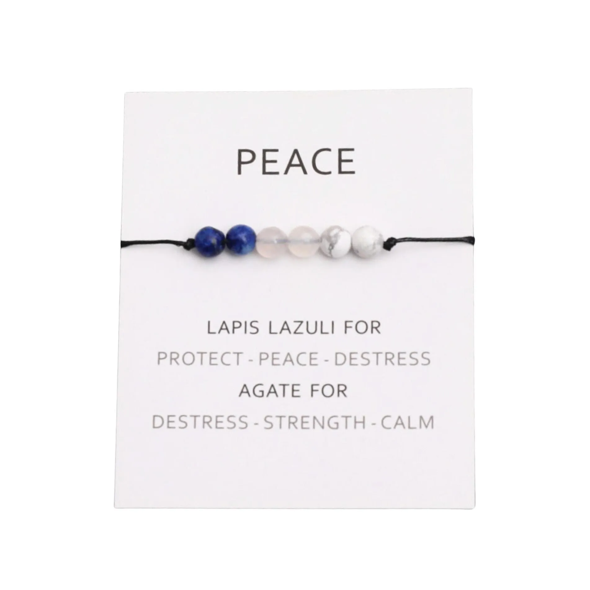 Natural Stone Adjustable Bracelet - Peace sold by Zulily product image thumbnail 2