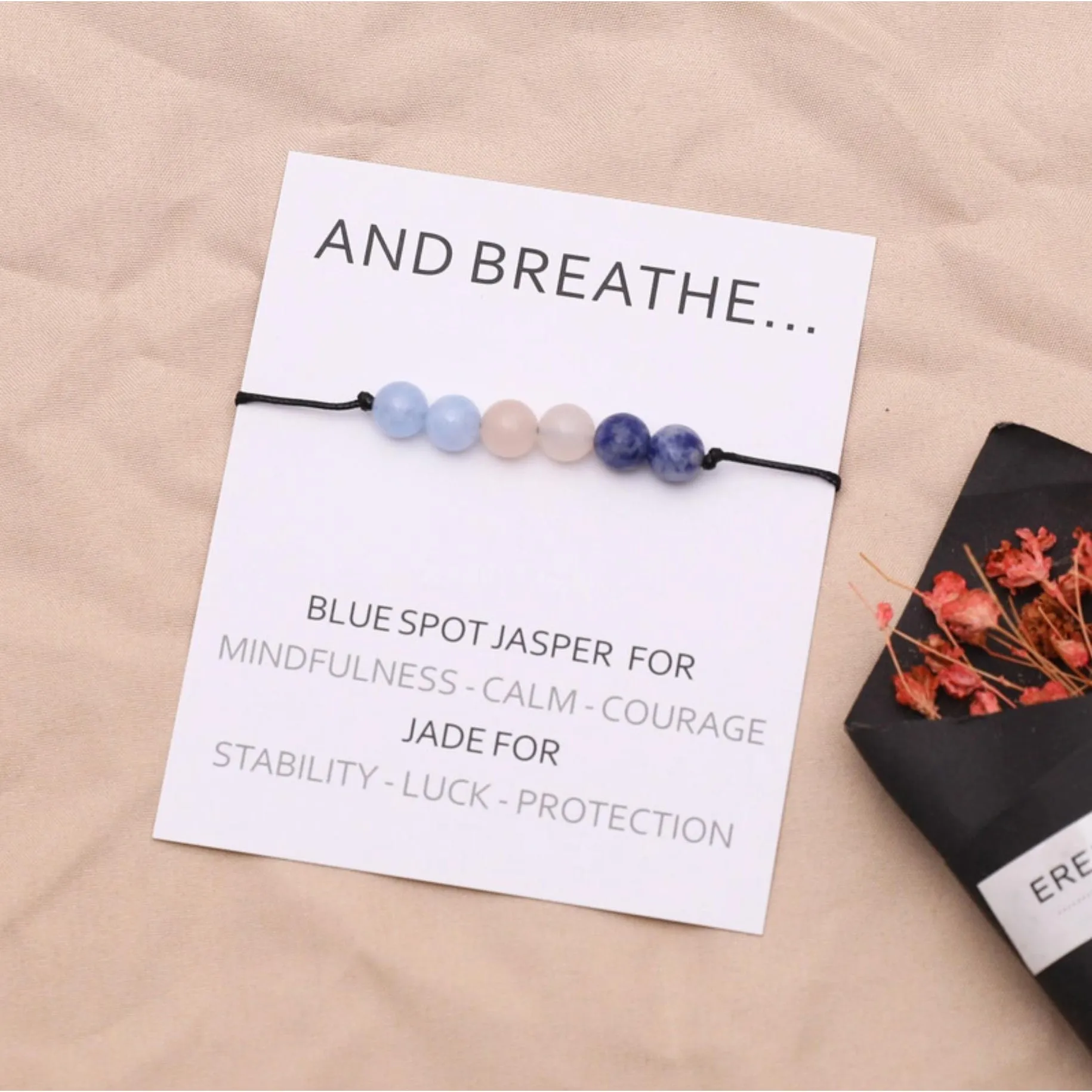 Natural Stone Adjustable Bracelet - Breath - Breathe sold by Zulily product image thumbnail 2