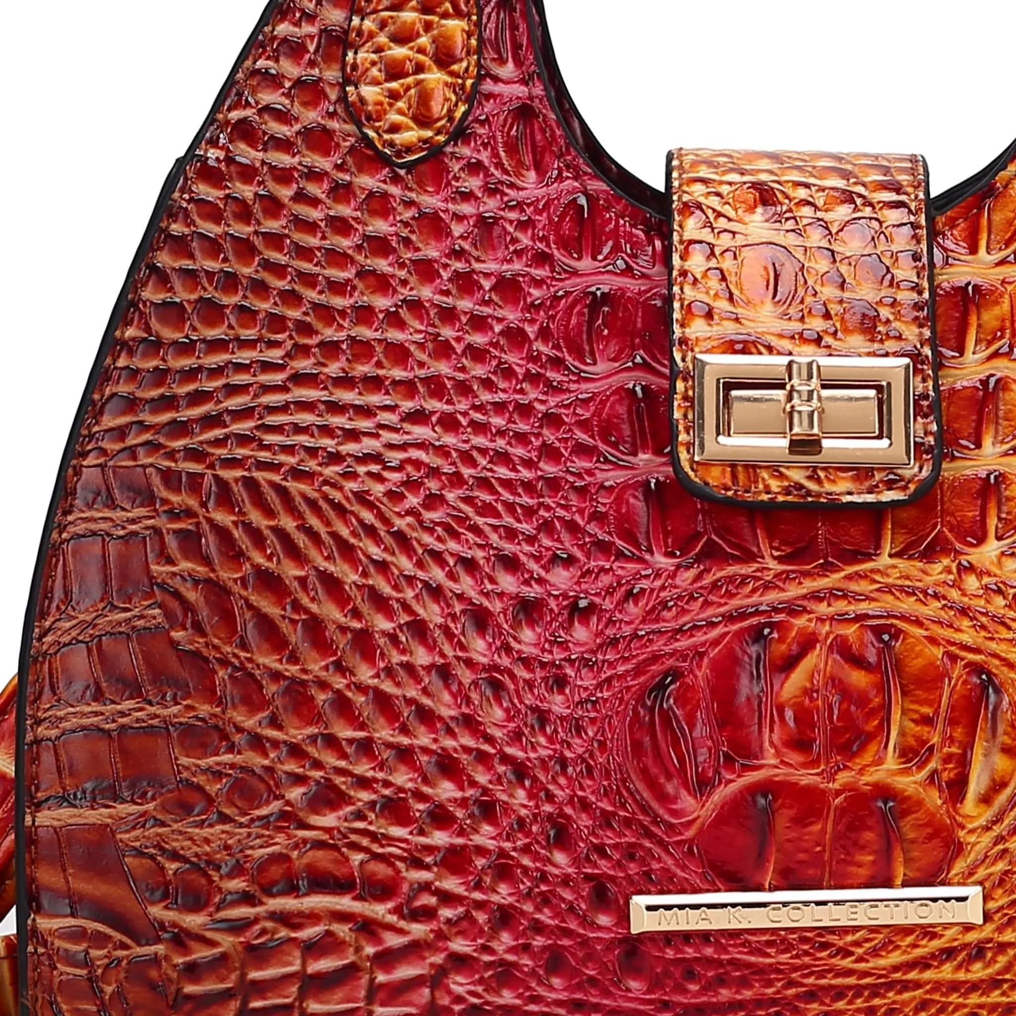 Mkfcollection Ava Gradient Croc Tote Bag Vegan Leather Designer Handbag sold by Zulily product image thumbnail 5
