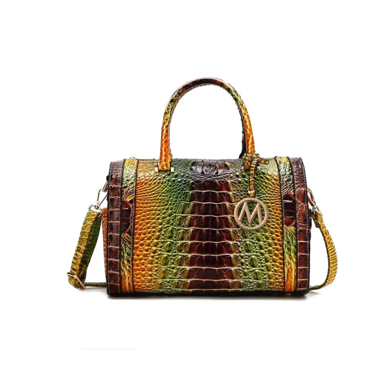 Mkfcollection Eleanor Gradient Croc Shoulder Bag Vegan Leather Designer Handba sold by Zulily