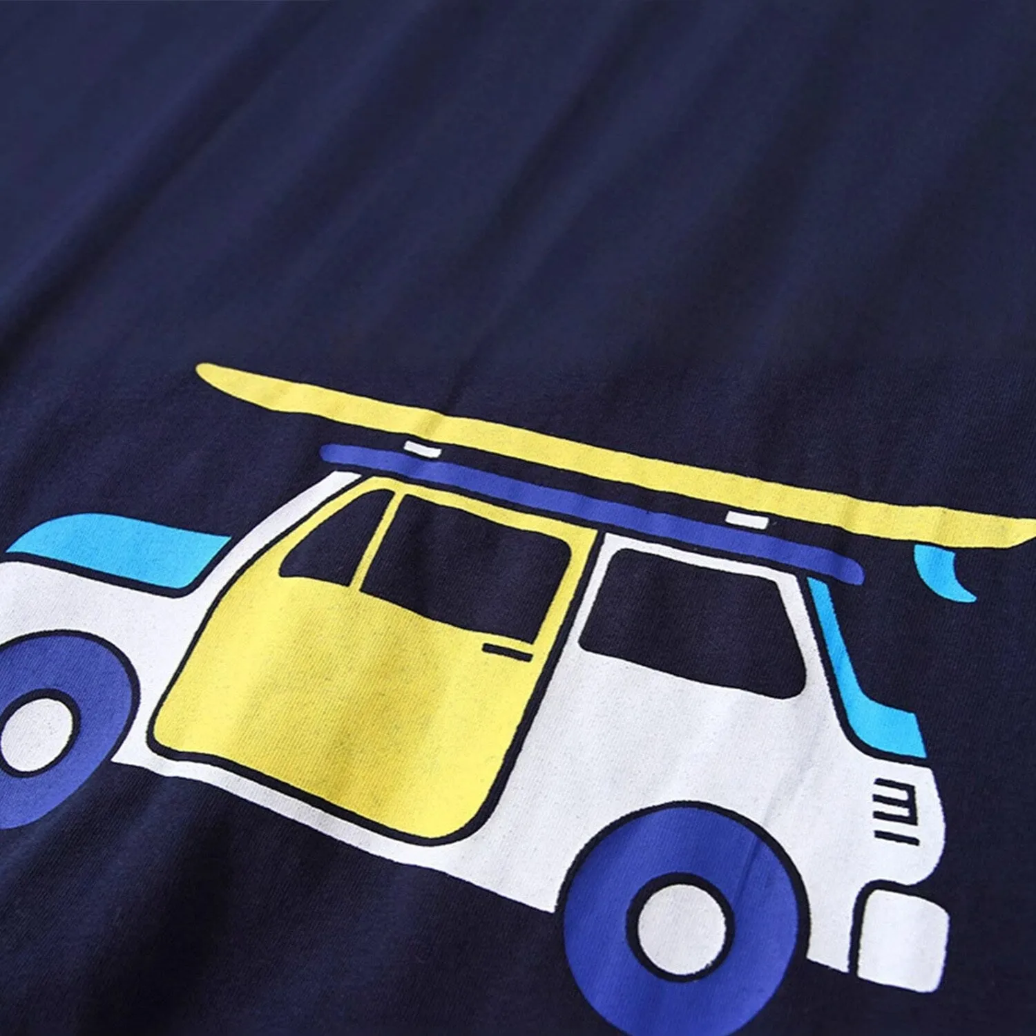 Navy Car & Stripe Round Neck Loungewear Suit sold by Zulily product image thumbnail 3