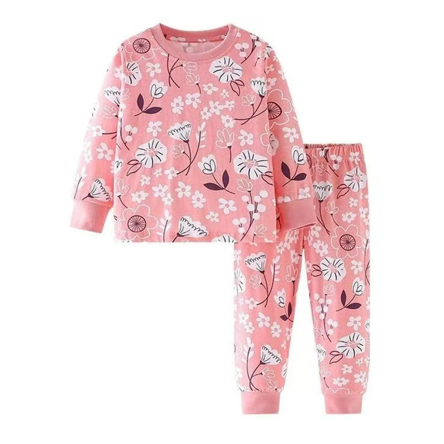 Pink Floral Round Neck Loungewear Suit sold by Zulily
