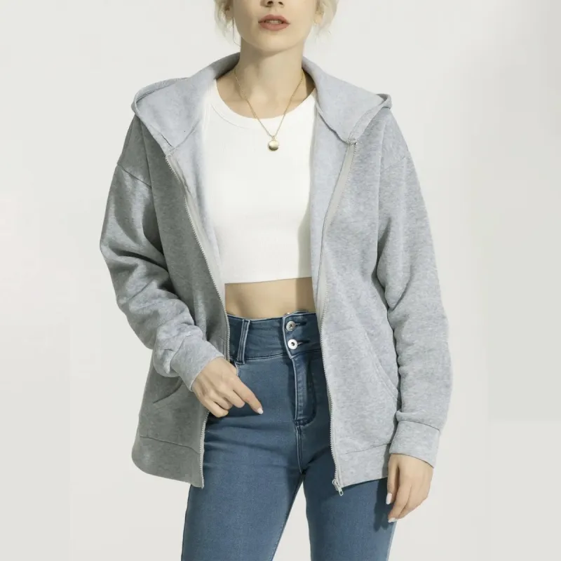 Grey Zip Up Hoodie sold by Zulily